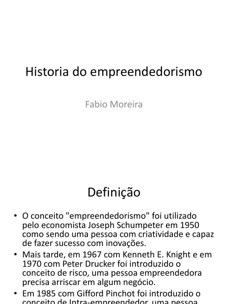 Historia Do Empreendedorismo | PDF | Empreendedorismo | Capitalismo