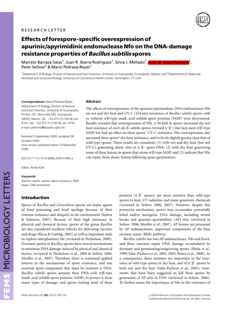 2010 - Fems Microbiology Letters | PDF | Bacillus | Plasmid