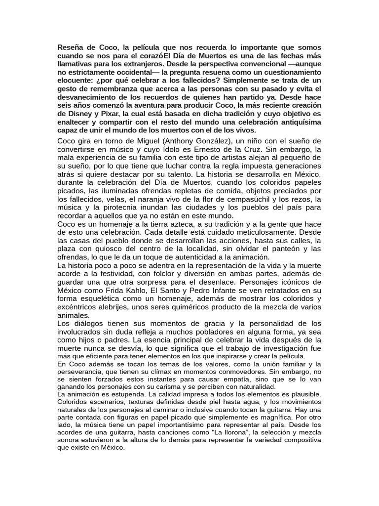 Reseña de Coco | PDF