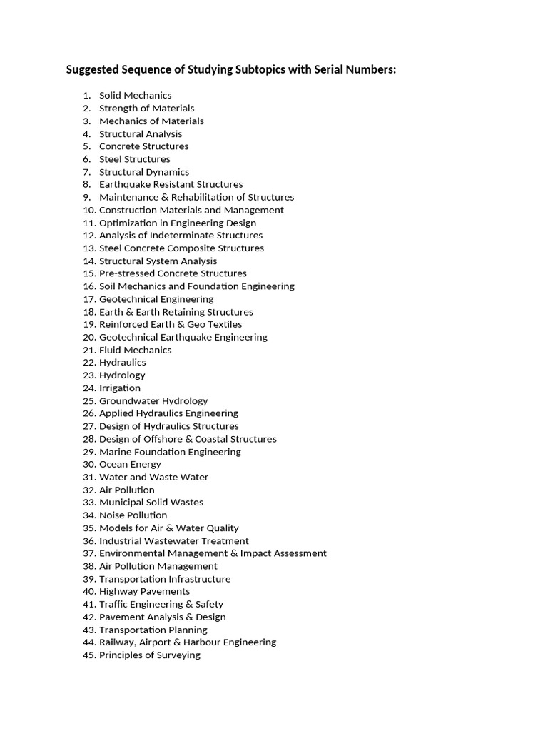 Comprehensive Study Guide for Engineering Topics | PDF