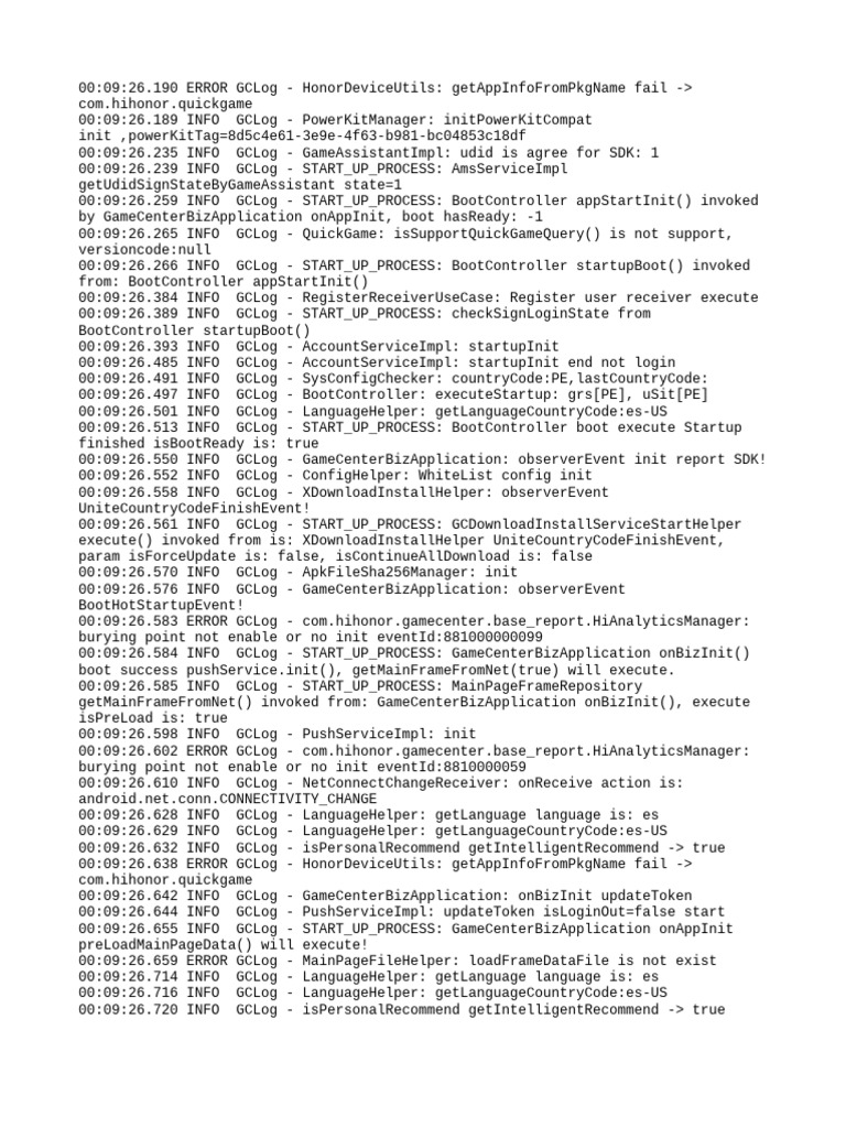 Honor Game Center Log Errors Analysis | PDF | Information Technology ...