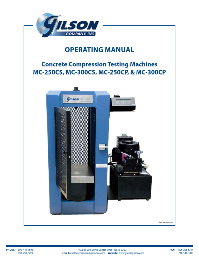 Operating Manual Concrete Compression Te | PDF | Pump | Valve
