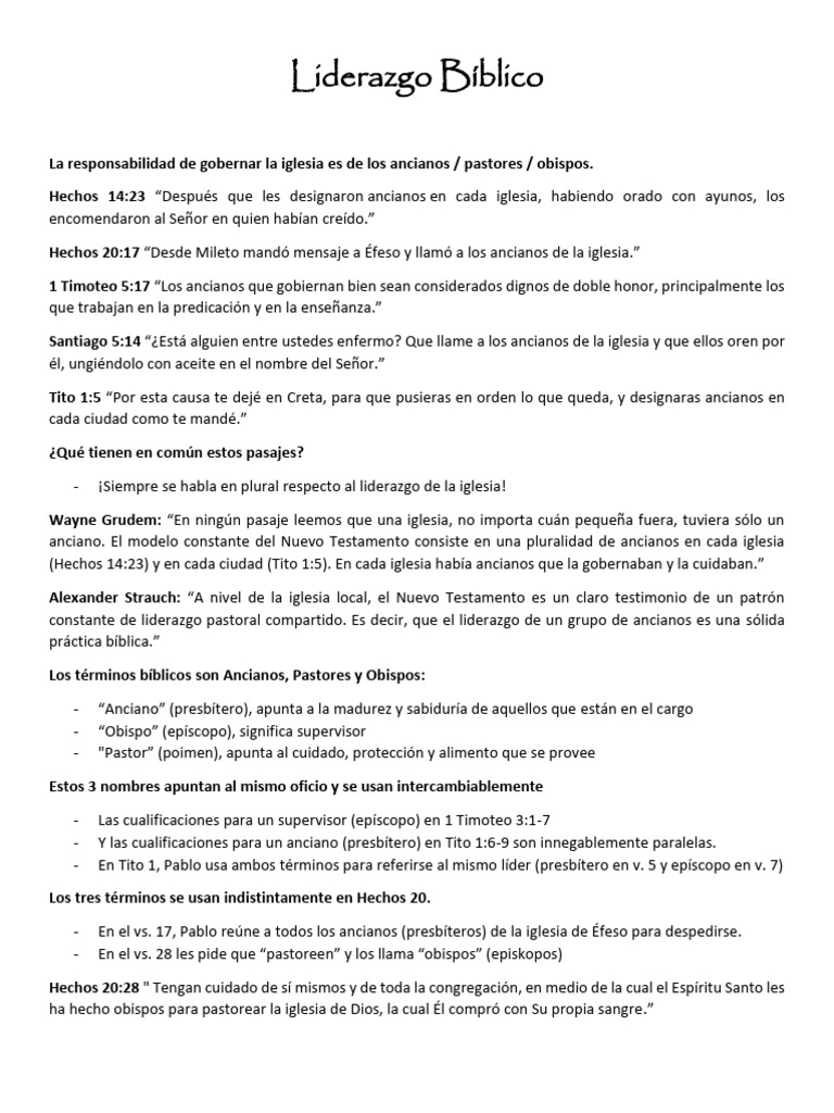 06 Liderazgo Eclesiastico Biblico | PDF | Diácono | Iglesia cristiana