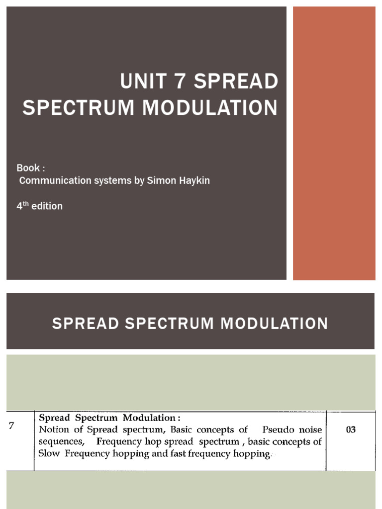 Spread Spectrum Modulation Overview | PDF | Feedback | Modulation