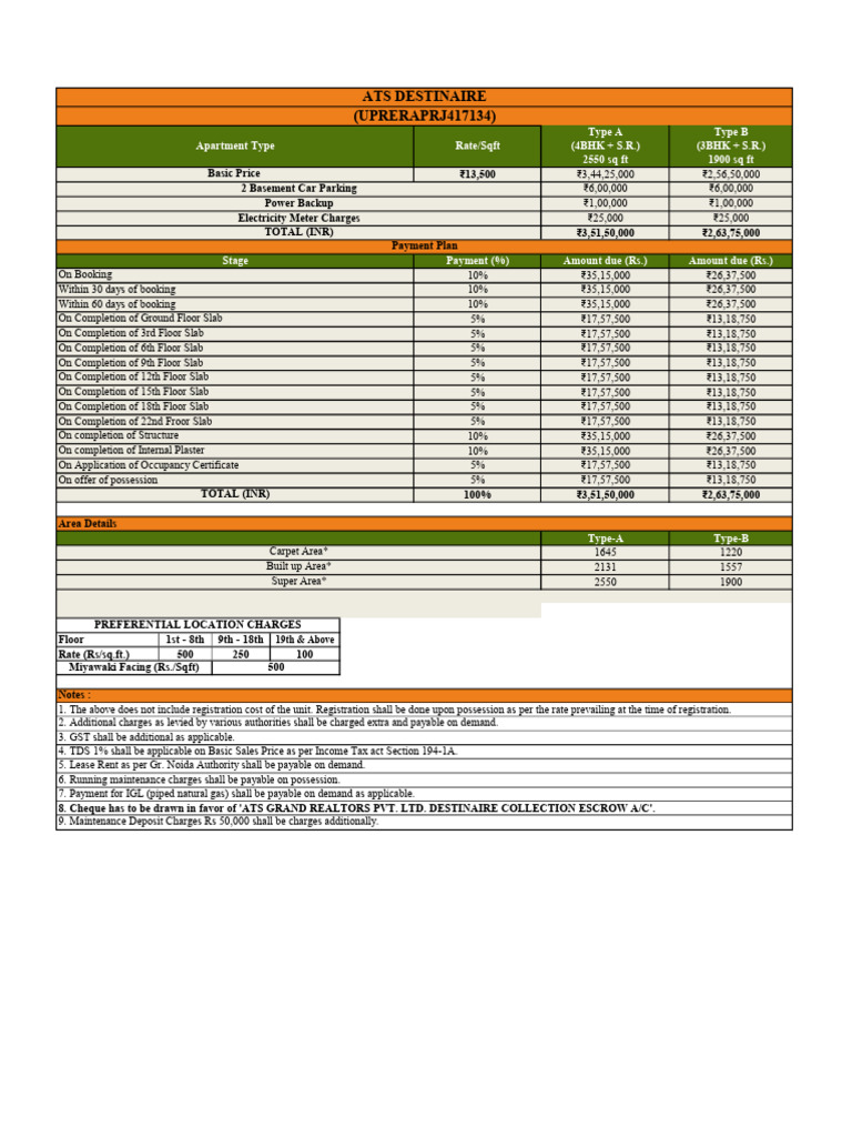 ATS Destinaire Price and Payment Plan | PDF | Payments | Taxes