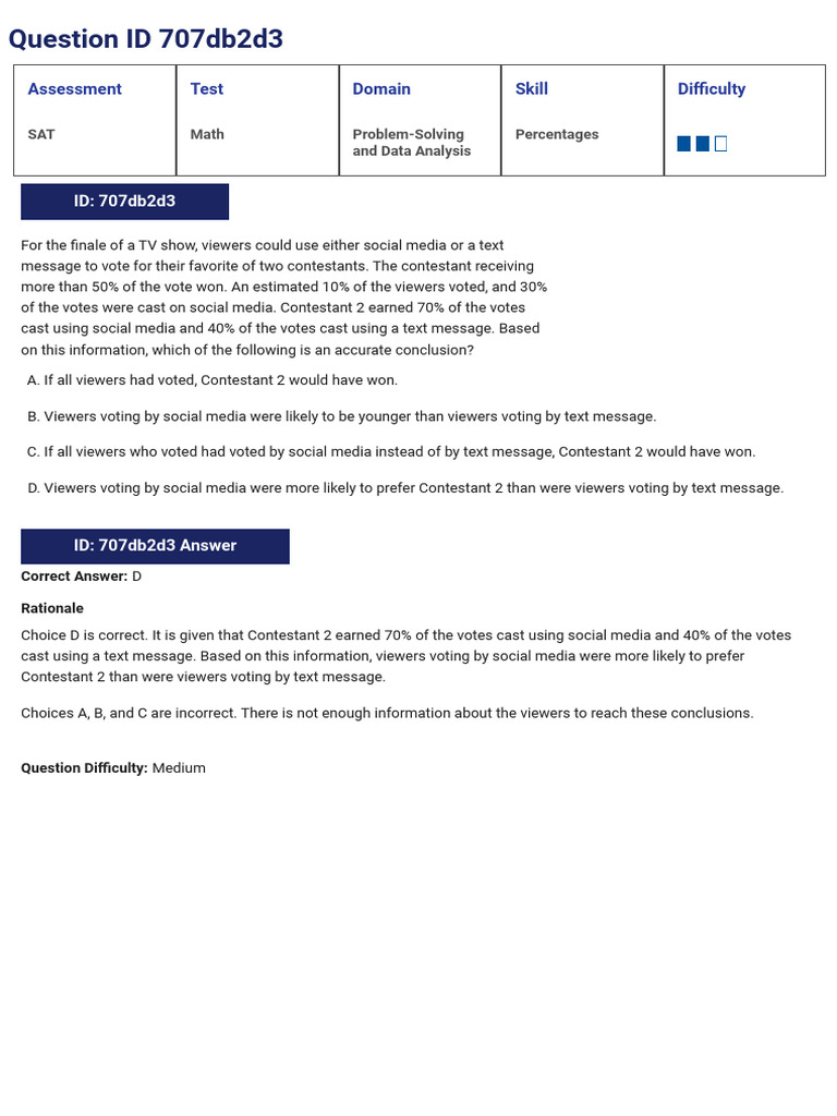 Level 2 | PDF | Sat | Percentage