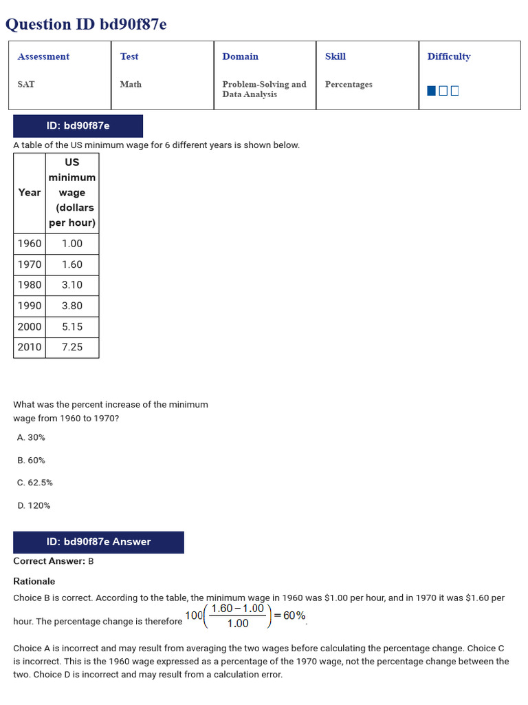 Level 1 | PDF | Sat | Percentage