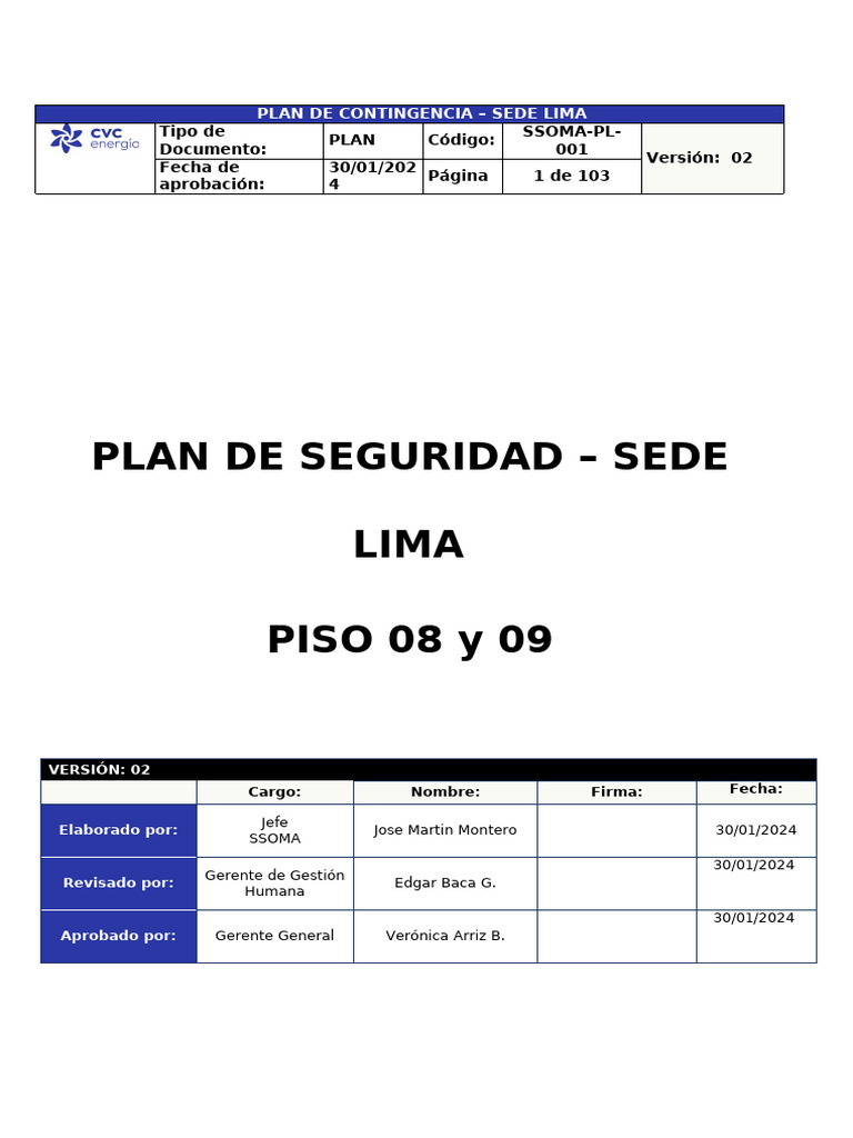 Plan de Seguridad y Contingencia Lima | PDF | Temblores | Riesgo