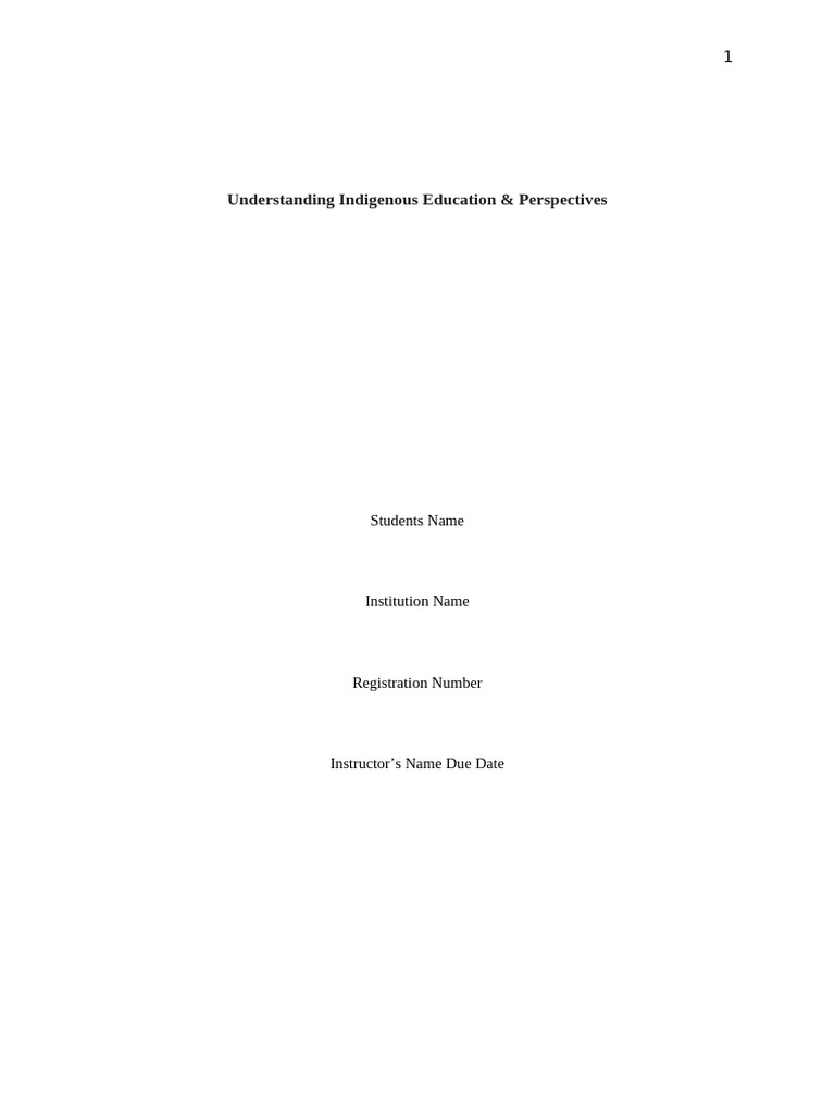 Understanding Indigenous Education & Perspectives (2) | PDF | Pedagogy ...