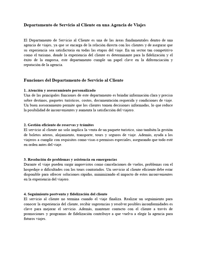 Importancia del Servicio al Cliente en Agencias | PDF | Servicio al ...