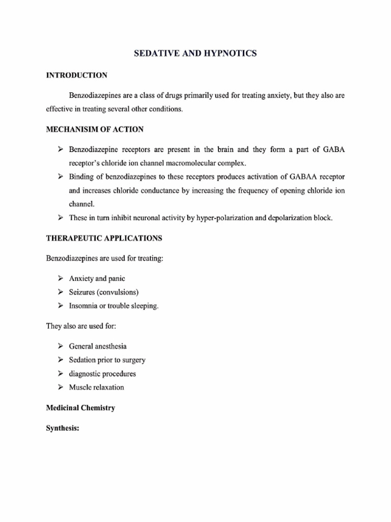 Sedative and Hypnotics | PDF