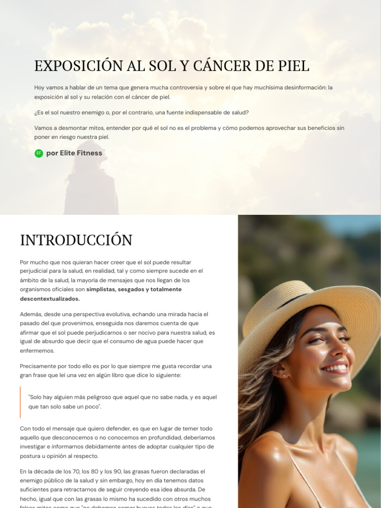 Sol y Cáncer de Piel: Mitos y Realidades | PDF | Melanoma | Cáncer