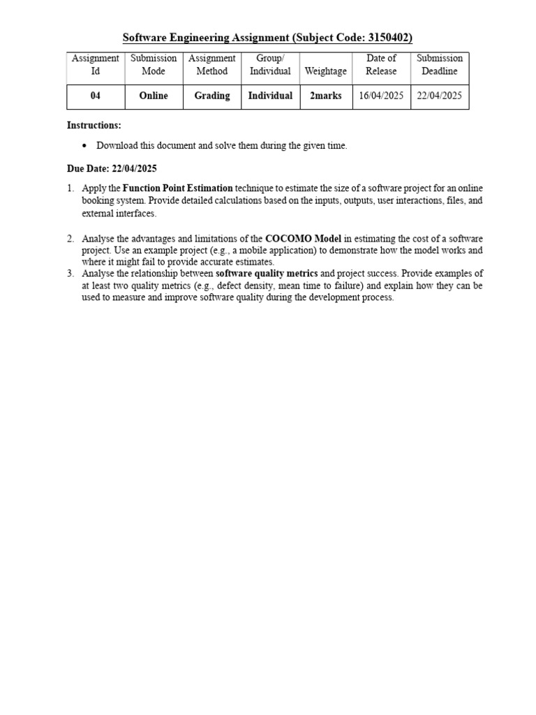 Software Engineering Assignment-04 | PDF