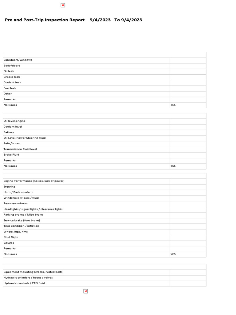 InspectionReportUnitNum 9-4-2023 2 | PDF | Brake | Truck