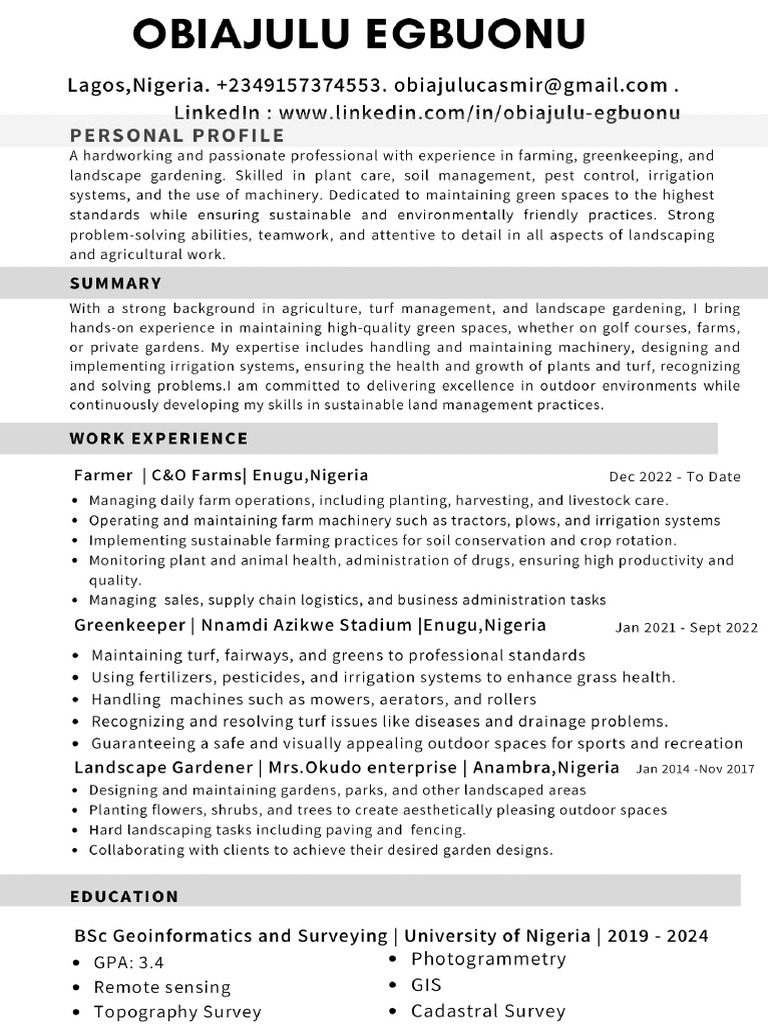 Farming CV | PDF