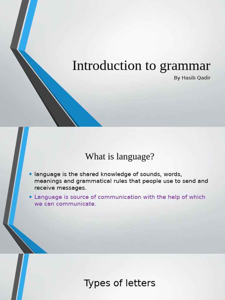 Introduction To Grammar | PDF | Word | Grammar