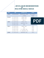 Jadwal Kuliah Semester 2