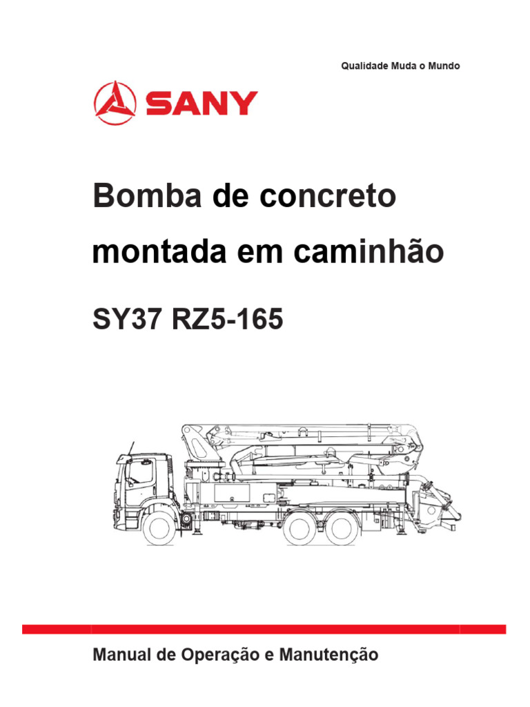Manual de Operação da Bomba SANY SY37 RZ5-165 | PDF | Bomba | Eixo