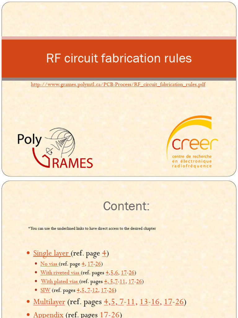 RF Circuit Fabrication Rules | PDF