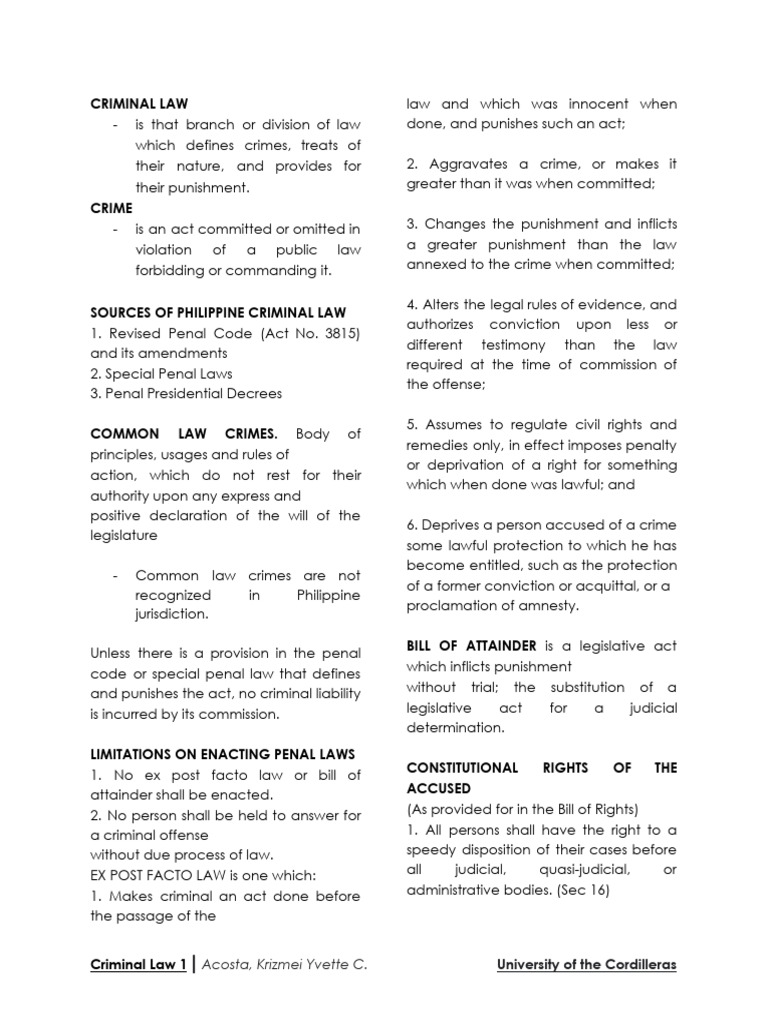 Overview of Philippine Criminal Law | PDF | Crimes | Crime & Violence