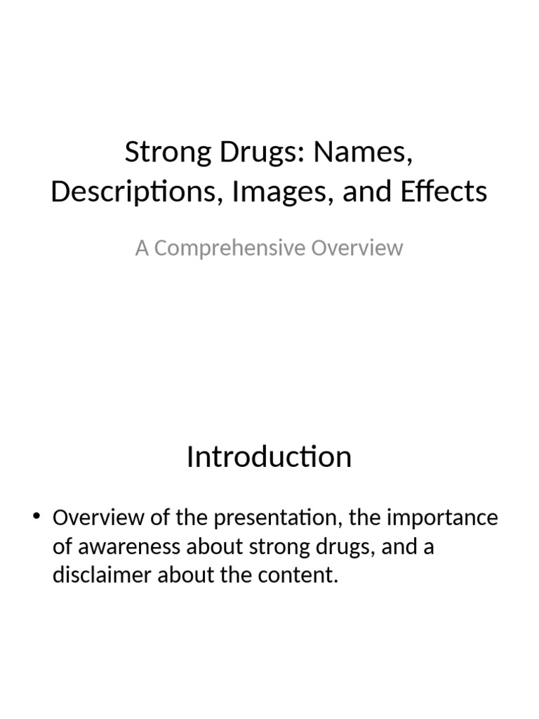 Strong Drugs: Effects and Risks Explained | PDF | Methamphetamine ...