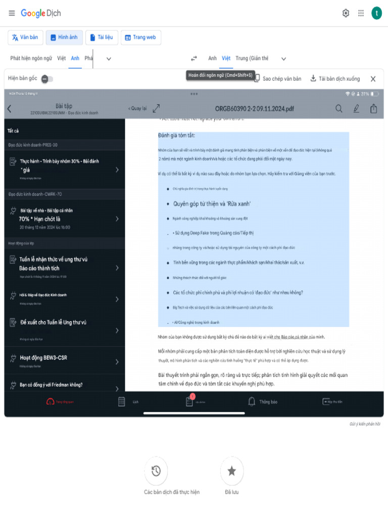Google Dịch PDF
