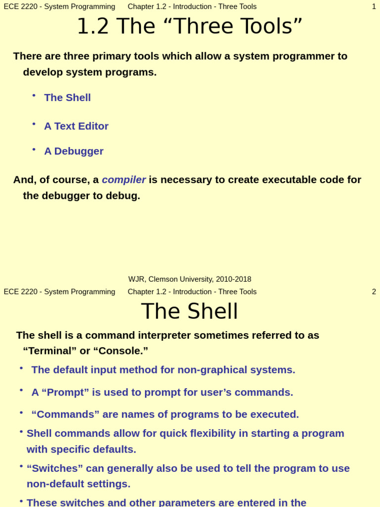 ECE2220Slides (1.2 Intro ThreeTools) | PDF | Command Line Interface ...