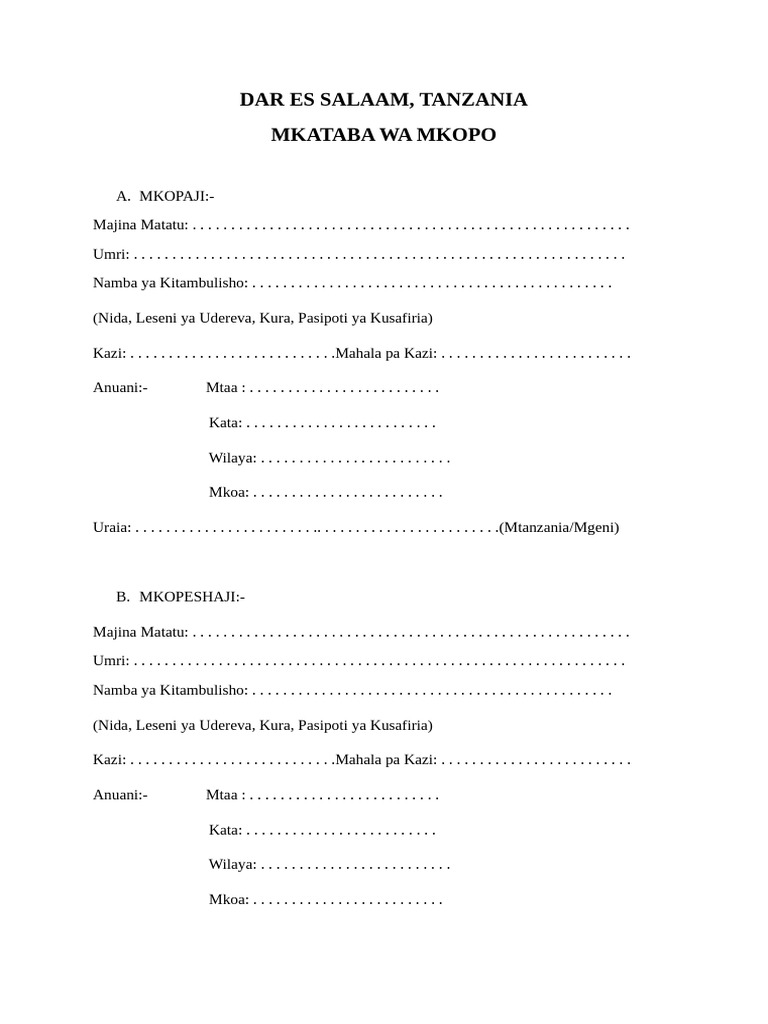 Mkataba Wa Mkopo | PDF