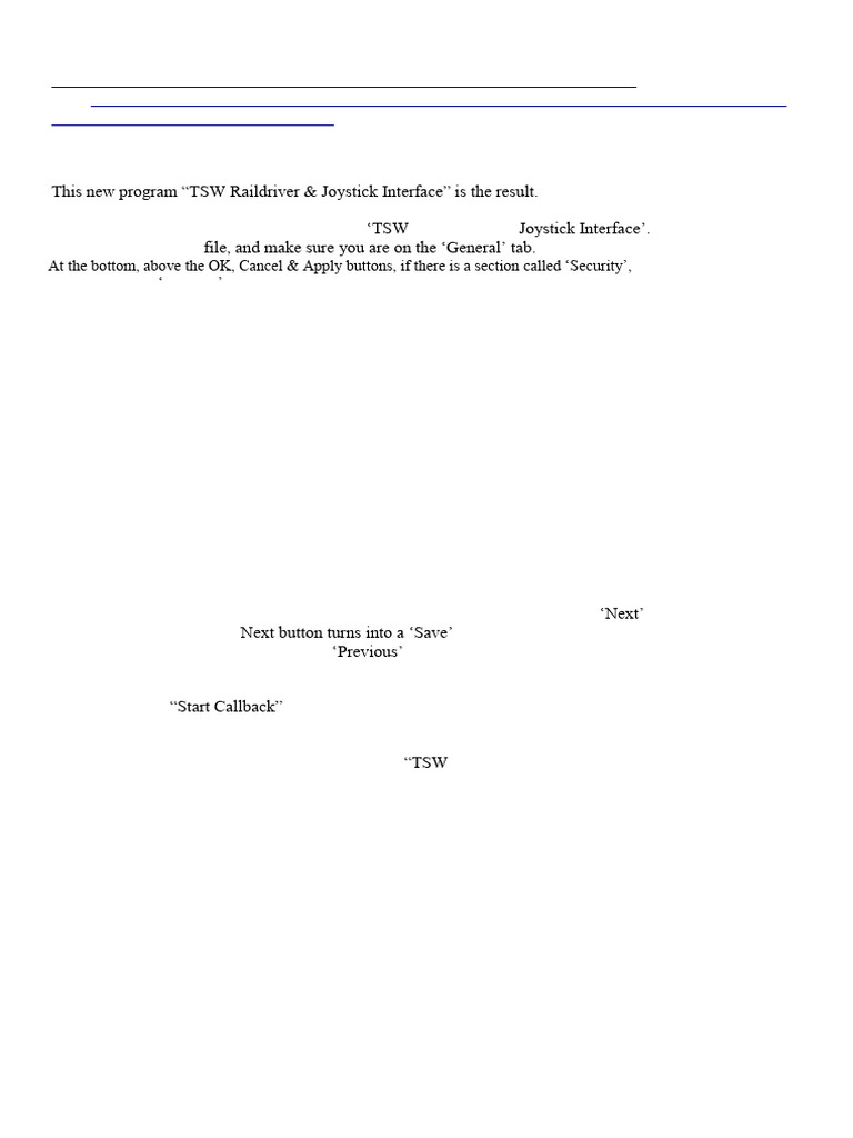 TSW Raildriver & Joystick Setup Guide | PDF | Button (Computing ...