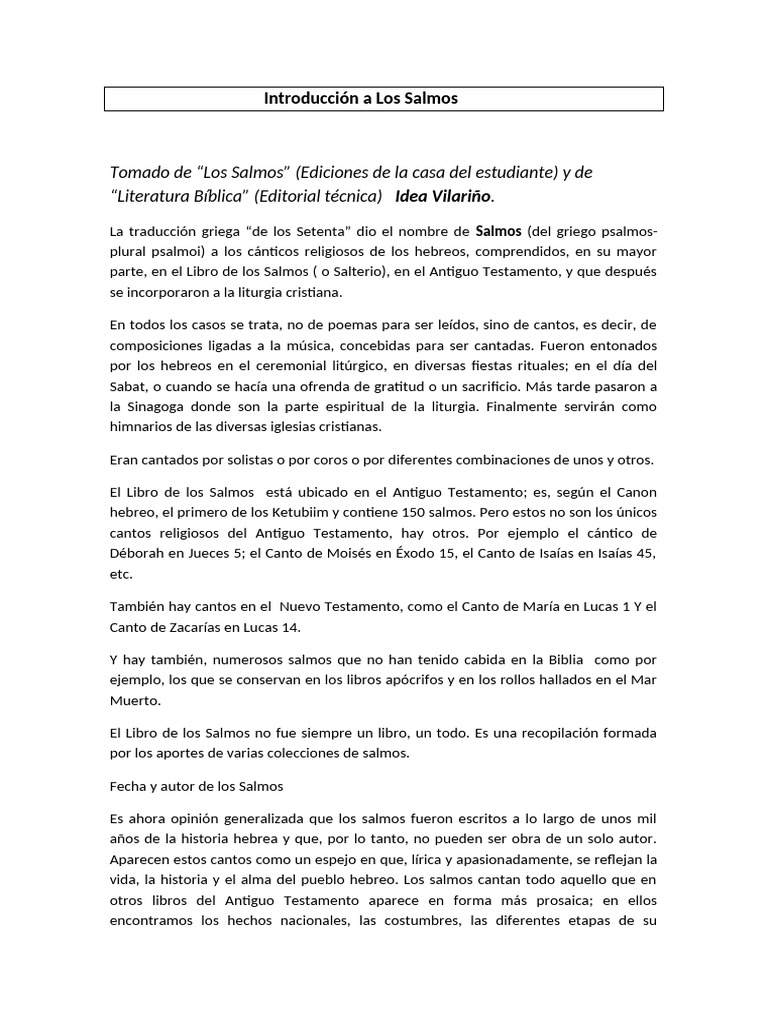 Introducci%c3%b3n+al+Libro+de+los | PDF | Salmos | Biblia