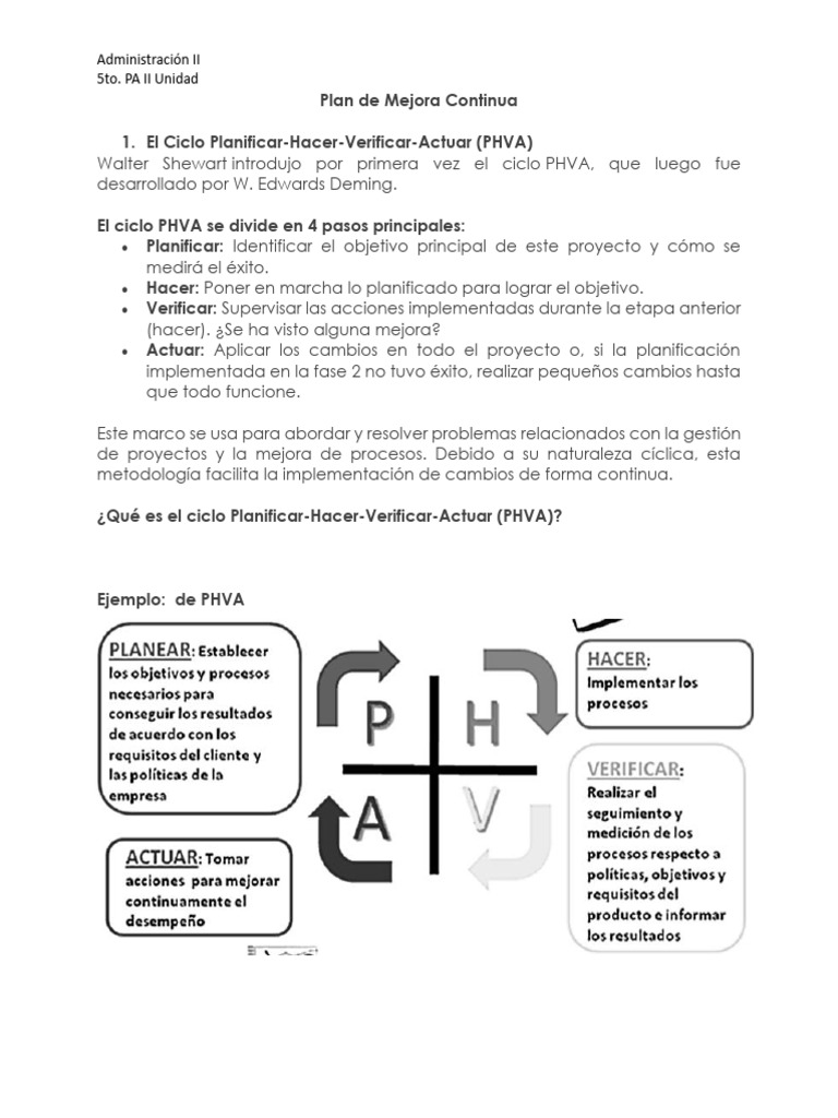Plan de Mejora Continua | PDF | Six Sigma | Business