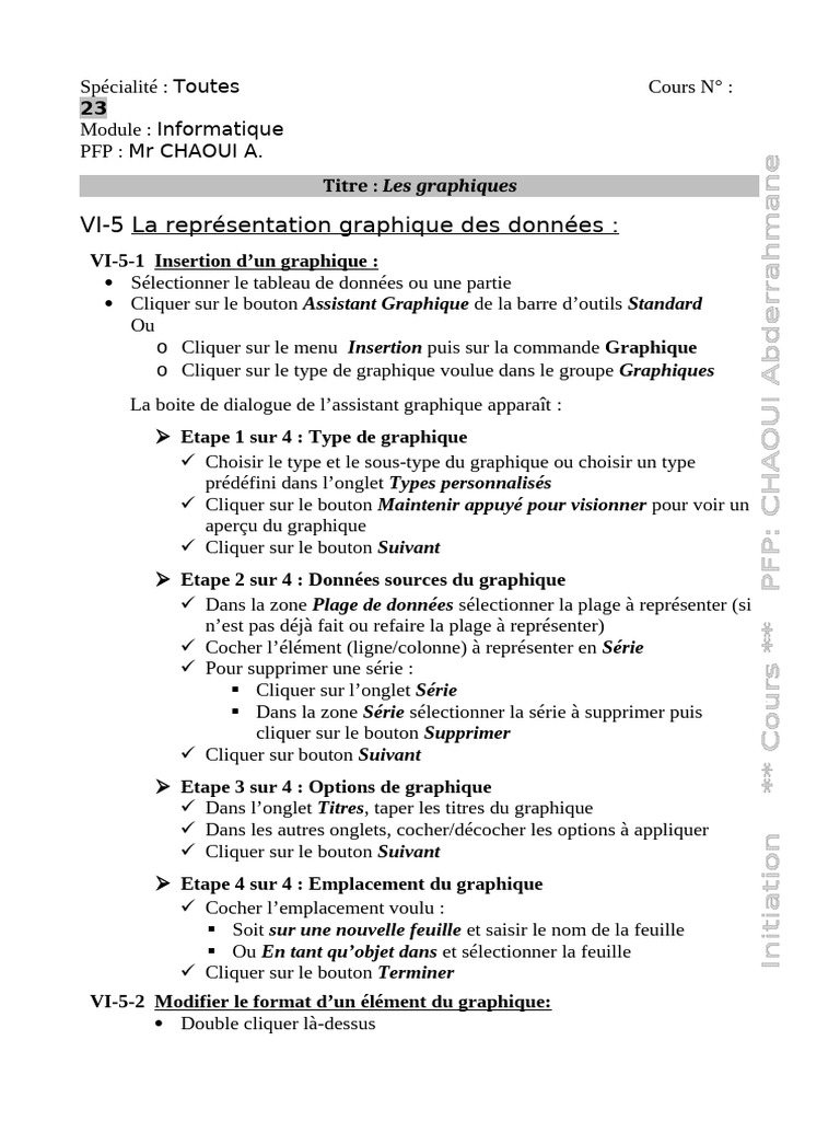 Insérer et modifier des graphiques | PDF