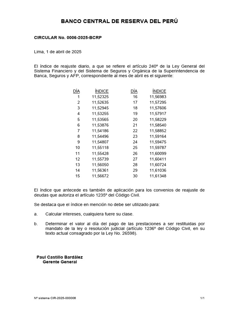 Circular 0006 2025 BCRP | PDF