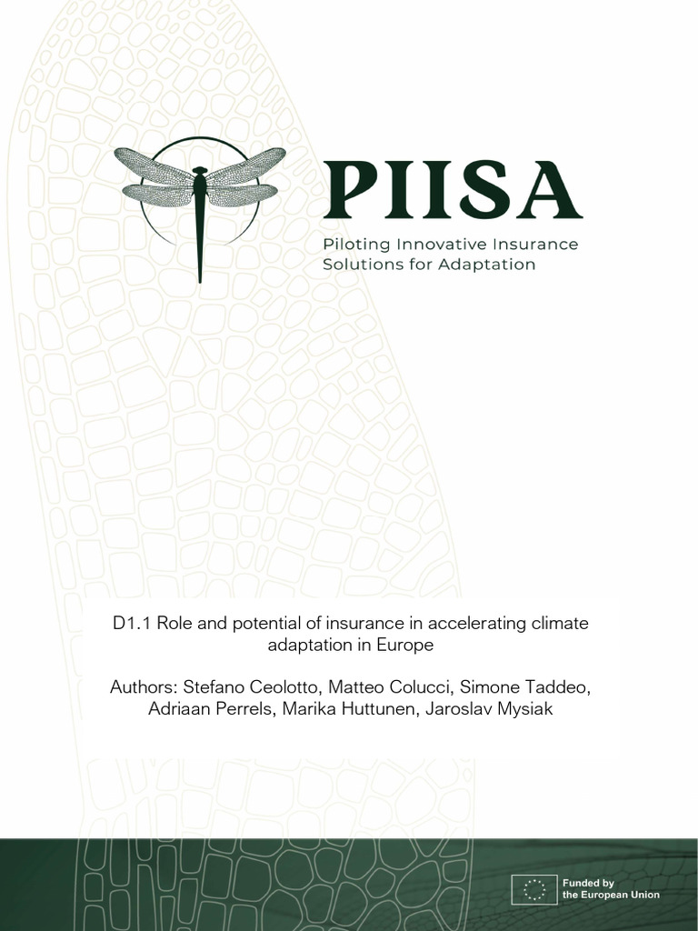 Insurance's Role in Climate Adaptation | PDF | Insurance | Risk