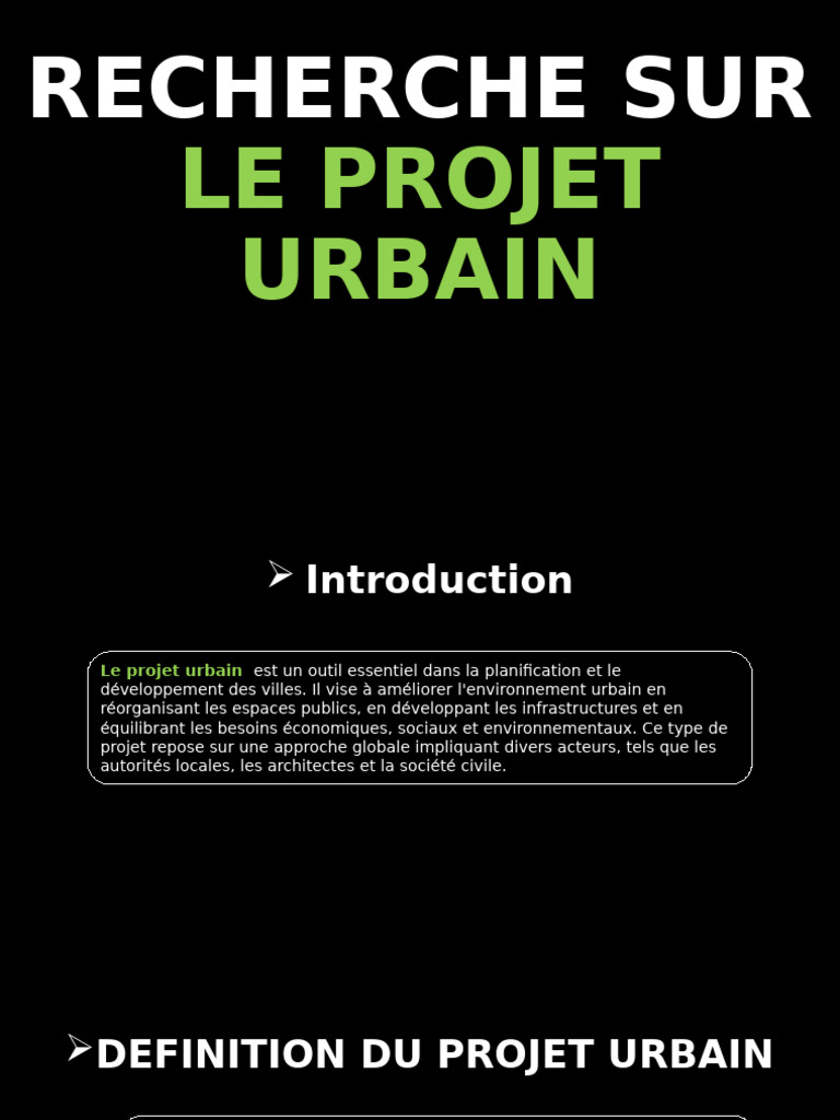 Projet Urbain | PDF | Environnement naturel | Développement durable