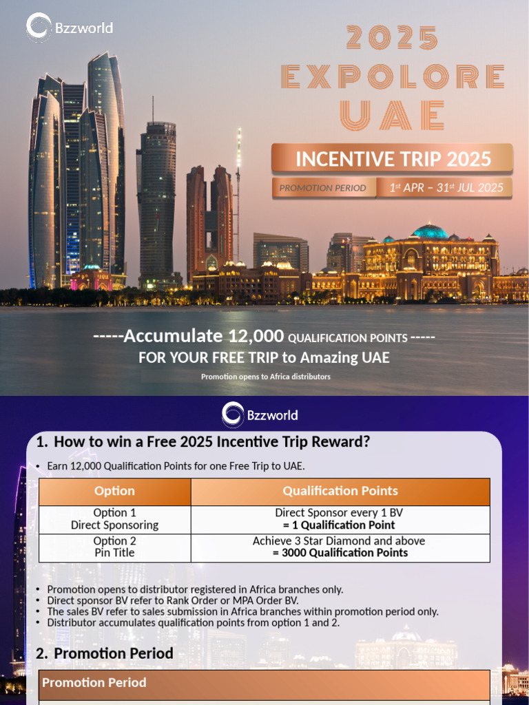2025 Incentive Trip for Africa Distributors | PDF