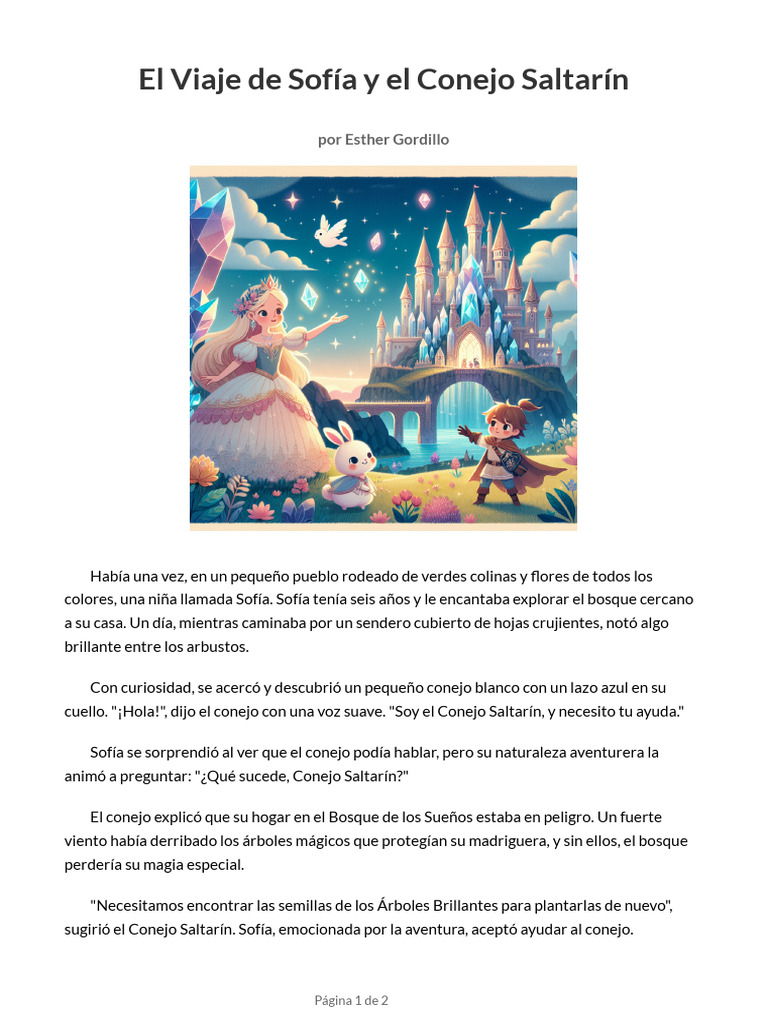 El Viaje de Sofía y El Conejo Saltarín | PDF