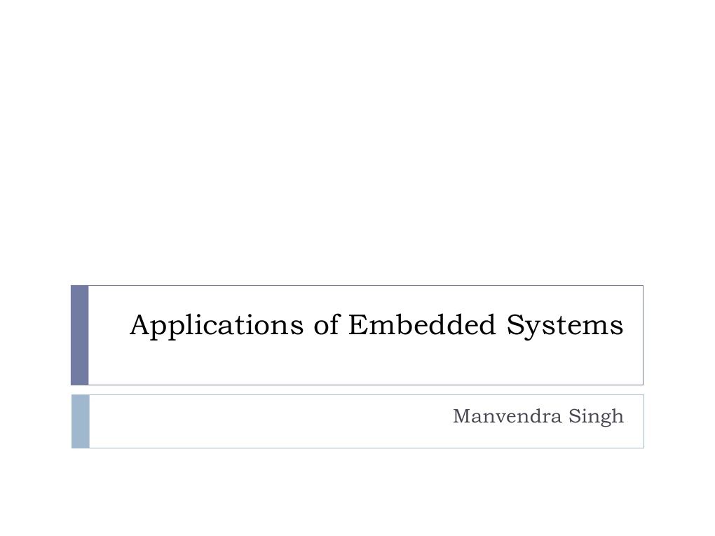 Applications of Embedded Systems | PDF