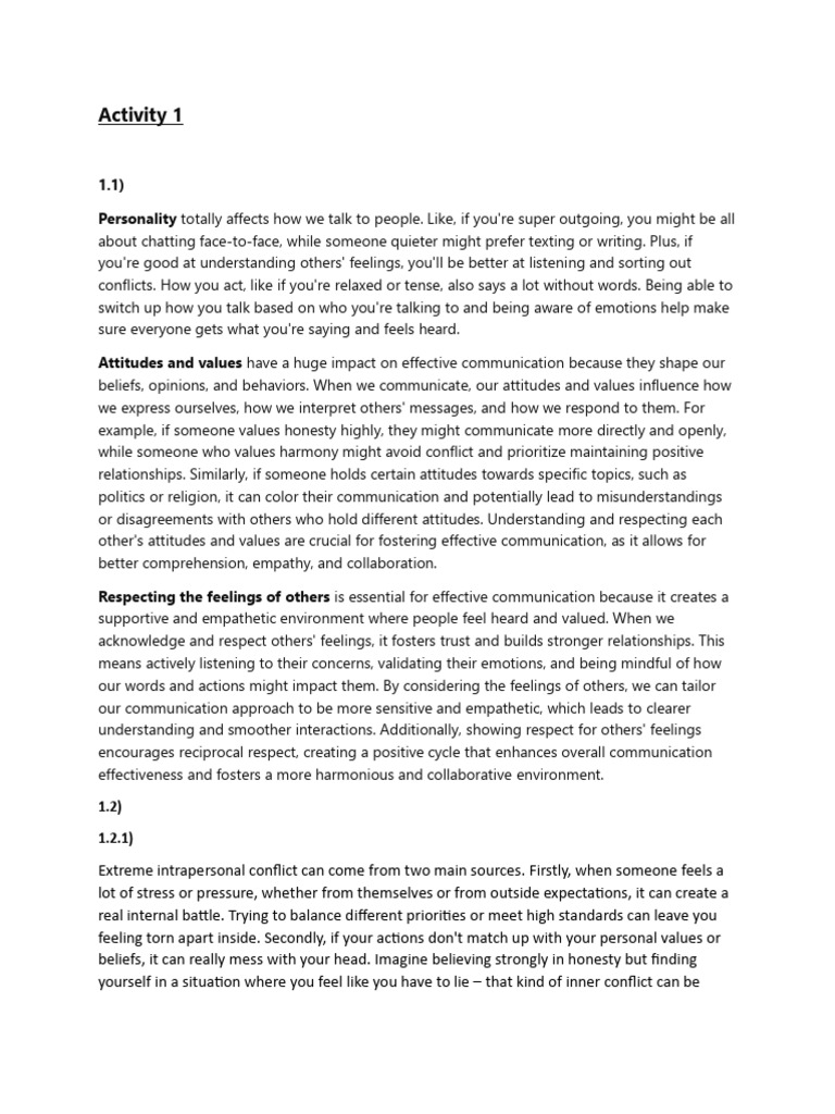 Effective Communication and Conflict Resolution | PDF | Corruption ...