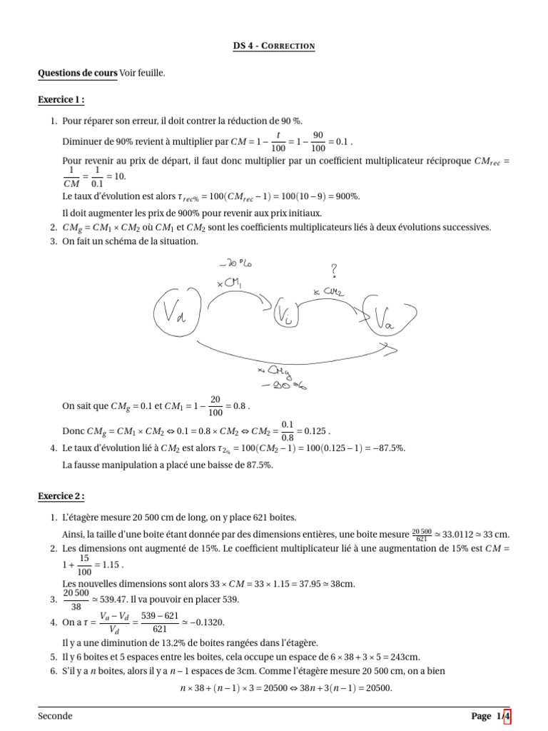 Correction DS 4 : Mathématiques et Coefficients | PDF | Mathématiques ...