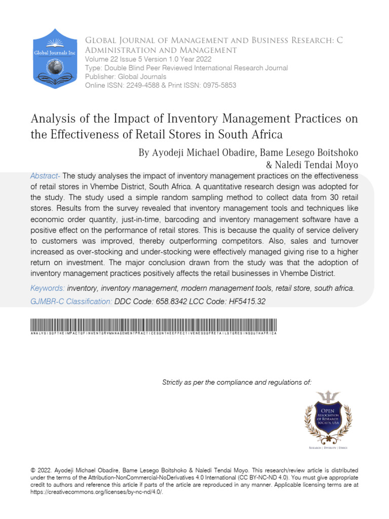 Impact of Inventory Management on Retail Effectiveness | PDF ...