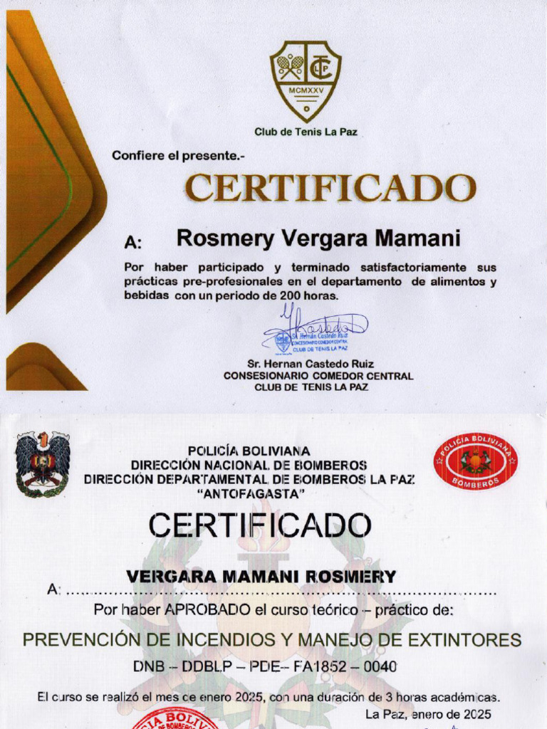 Certificados | PDF