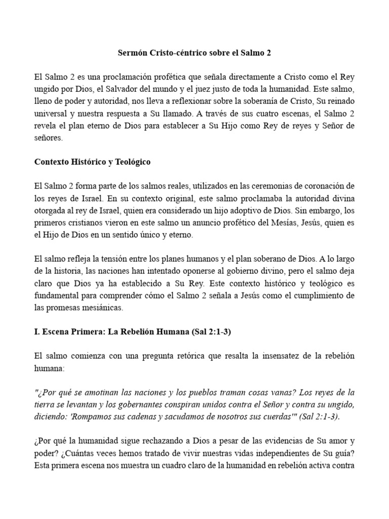 Salmo 2: Cristo como Rey Soberano | PDF | Cristo (título) | Jesús