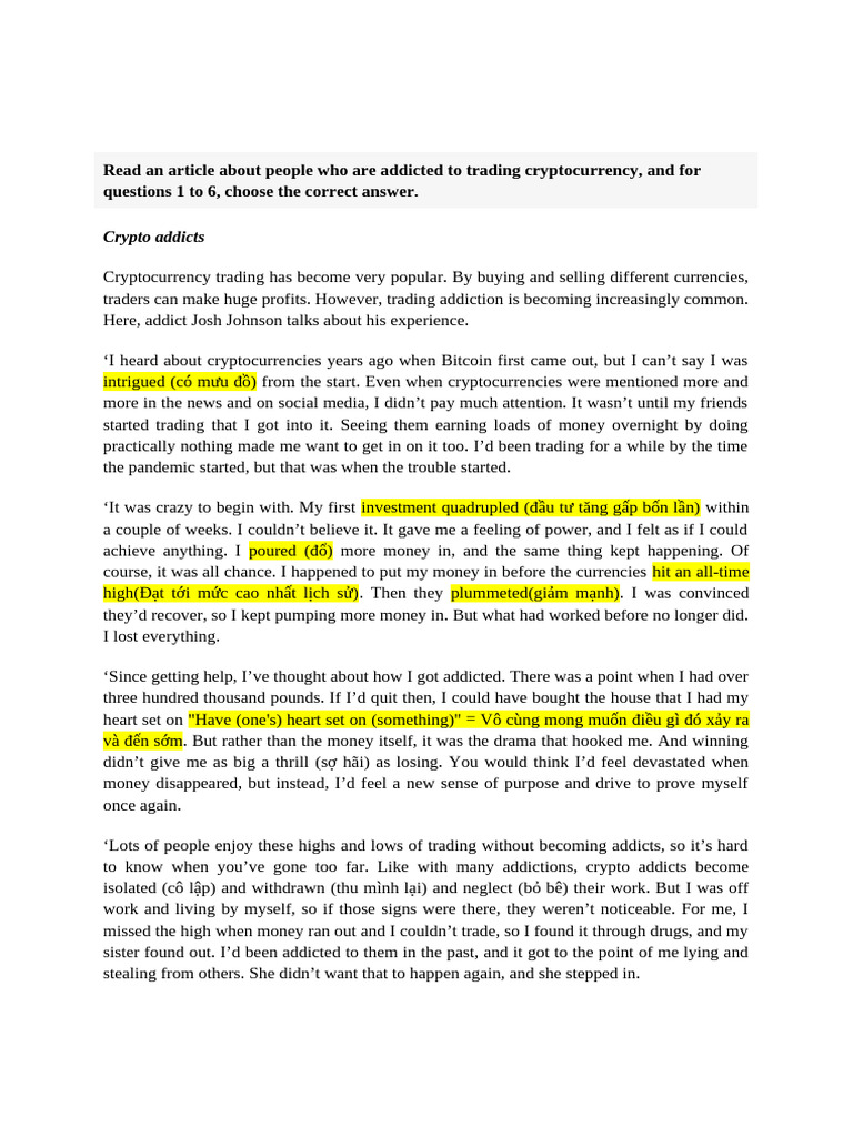 Crypto Addicts | PDF | Cryptocurrency | Money