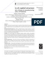 Determinants of Capital Structure: An Empirical Study of Firms in Manufacturing Industry of Pakistan