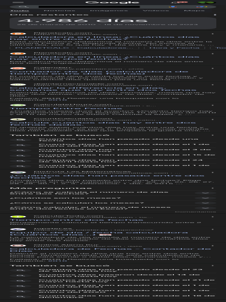 Cuantos Dias Han Pasado Desde El 25 de Marzo Del 2010 Hasta Hoy ...