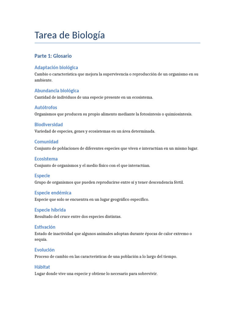 Tarea_de_Biologia_11 | PDF | Organismos | Ecosistema