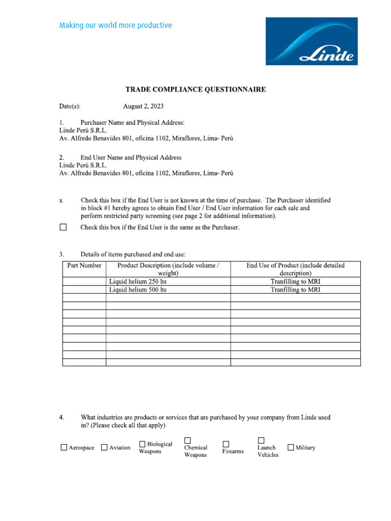 2023-2024 Peru END USER Statement | PDF
