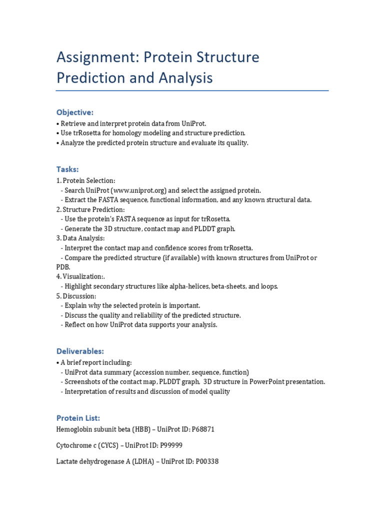 Protein Structure Prediction Guide | PDF
