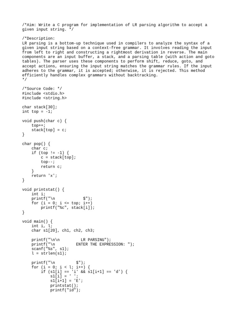 CD Lab 9 | PDF | Parsing | Mathematical Logic